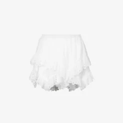 Isabel Marant Etoile Kaddy Tiered Frilled-trim High-rise Cotton Shorts