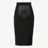 Dolce & Gabbana Contrast-panel High-waist Slim-fit Stretch-woven Midi Skirt