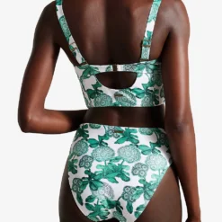 Ted Baker Orellaa Floral-print High-rise Stretch-recycled Polyamide Bikini Bottoms -Outlet Pique Style Store R04189305 GREEN ALT02