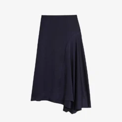 Ted Baker Francic High-waisted Asymmetric Stretch-satin Midi Skirt