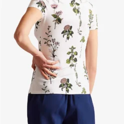 Ted Baker Rasmean Floral-print Stretch-woven T-shirt 5 Ted Baker Rasmean Floral-print Stretch-woven T-shirt -Outlet Pique Style Store R04189323 WHITE ALT02