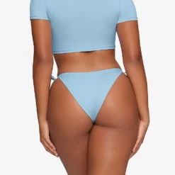 Round-neck Cropped Recycled-nylon Top -Outlet Pique Style Store R04189618 IRISBLUE ALT03