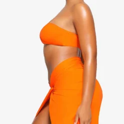 Bandeau Slim-fit Recycled Stretch-nylon Bikini Top 7 Bandeau Slim-fit Recycled Stretch-nylon Bikini Top -Outlet Pique Style Store R04189627 ORANGE ALT02