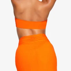 Knot-front Split-leg Recycled Stretch-nylon Sarong -Outlet Pique Style Store R04189631 ORANGE ALT03