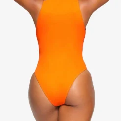 Zipped High-neck Recycled Stretch-nylon Swimsuit 8 Zipped High-neck Recycled Stretch-nylon Swimsuit -Outlet Pique Style Store R04189632 ORANGE ALT03