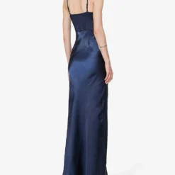 Cowl-neck Cami-strap Woven Maxi Dress -Outlet Pique Style Store R04189822 MIDNIGHT ALT03