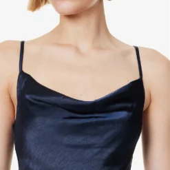 Cowl-neck Cami-strap Woven Maxi Dress -Outlet Pique Style Store R04189822 MIDNIGHT ALT04