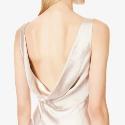 Cowl-back Sleeveless Satin Maxi Dress -Outlet Pique Style Store R04189830 OYSTER ALT04