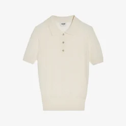 CLAUDIE PIERLOT Monpolo Collared Short-sleeve Knitted Polo