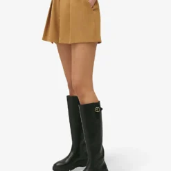 CLAUDIE PIERLOT Eden Pleated Stretch-woven Shorts -Outlet Pique Style Store R04189891 BRUNS ALT02