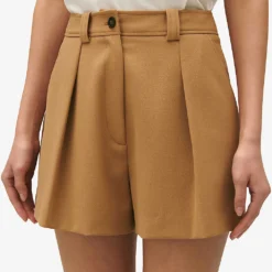 CLAUDIE PIERLOT Eden Pleated Stretch-woven Shorts -Outlet Pique Style Store R04189891 BRUNS ALT04