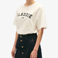 CLAUDIE PIERLOT Logo-print Short-sleeve Cotton T-shirt -Outlet Pique Style Store R04189930 NATURELS ALT04