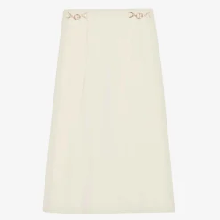 CLAUDIE PIERLOT Saule Chain-embellished Flared-cut Stretch-woven Midi Skirt