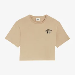 CLAUDIE PIERLOT Logo-print Cropped Cotton T-shirt