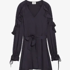 CLAUDIE PIERLOT Ruffled V-neck Woven Mini Dress
