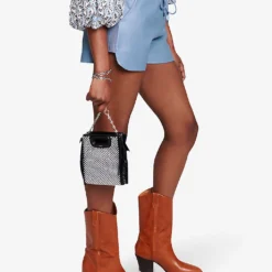 Maje Issma High-rise Faux-leather Shorts -Outlet Pique Style Store R04190040 BLEUS ALT02