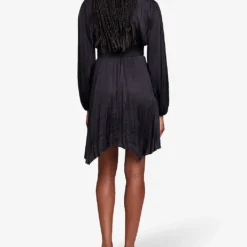Maje Rivily Pleated Woven Mini Dress -Outlet Pique Style Store R04190243 NOIRGRIS ALT03