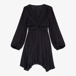 Maje Rivily Pleated Woven Mini Dress