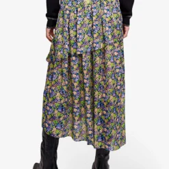 Maje Soleur Primrose-print Recycled Polyester-blend Midi Skirt -Outlet Pique Style Store R04190266 IMPRIME ALT03