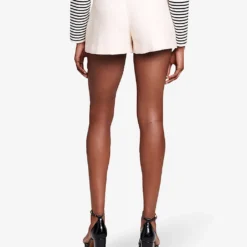 Maje Ivileno Lace-up Tweed Shorts 8 Maje Ivileno Lace-up Tweed Shorts -Outlet Pique Style Store R04190356 BLANC ALT03