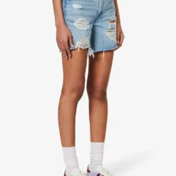 Levis 501 High-rise Distressed Denim Shorts -Outlet Pique Style Store R04191371 Z7281LIGHTINDIGO ALT02