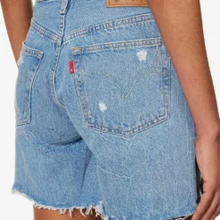 Levis 501 High-rise Distressed Denim Shorts -Outlet Pique Style Store R04191371 Z7281LIGHTINDIGO ALT05