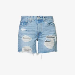 Levis 501 High-rise Distressed Denim Shorts