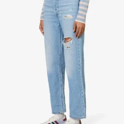 Levis Ribcage Distressed Straight-leg High-rise Jeans -Outlet Pique Style Store R04191397 Z5993MEDIUMINDIGO ALT02