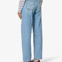 Levis Ribcage Distressed Straight-leg High-rise Jeans -Outlet Pique Style Store R04191397 Z5993MEDIUMINDIGO ALT03