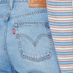 Levis Ribcage Distressed Straight-leg High-rise Jeans -Outlet Pique Style Store R04191397 Z5993MEDIUMINDIGO ALT05