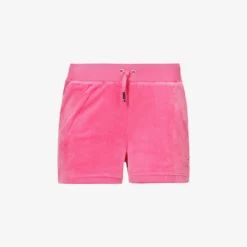 Juicy Couture Brand-embroidered Elasticated-waist Velour Shorts