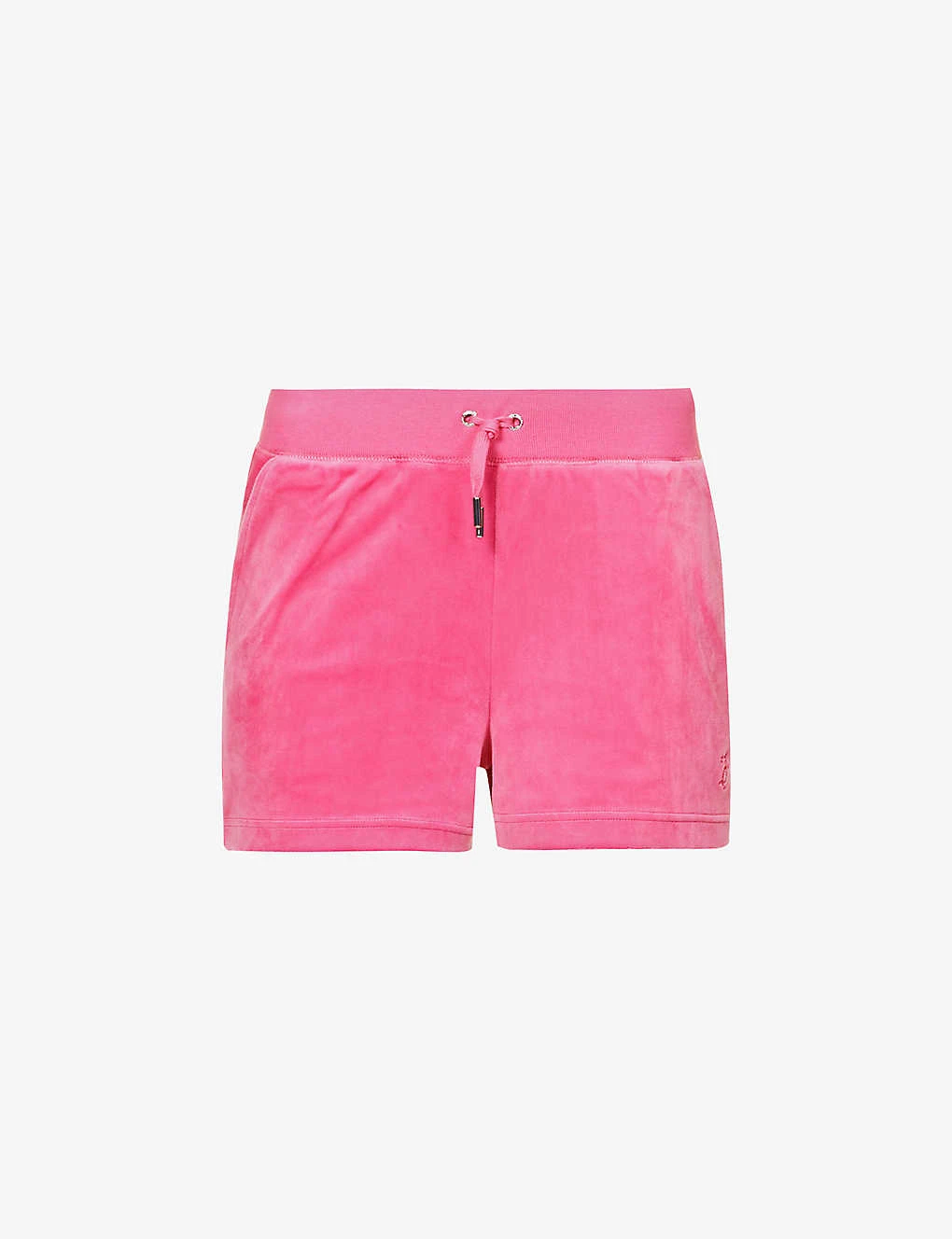 Juicy Couture Brand-embroidered Elasticated-waist Velour Shorts 1 Juicy Couture Brand-embroidered Elasticated-waist Velour Shorts