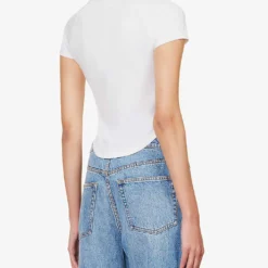 Juicy Couture Branded Slim-fit Jersey T-shirt -Outlet Pique Style Store R04191480 WHITE117 ALT03