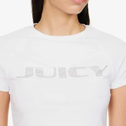 Juicy Couture Branded Slim-fit Jersey T-shirt -Outlet Pique Style Store R04191480 WHITE117 ALT04