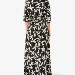 Leaf-print Maxi-length Woven Skirt -Outlet Pique Style Store R04191957 BLACK ALT03