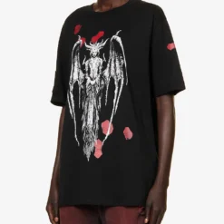 Charli Cohen X Diablo IV Graphic-print Relaxed-fit Organic-cotton T-shirt -Outlet Pique Style Store R04192233 BLACKRED ALT02