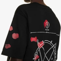 Charli Cohen X Diablo IV Graphic-print Relaxed-fit Organic-cotton T-shirt -Outlet Pique Style Store R04192233 BLACKRED ALT04