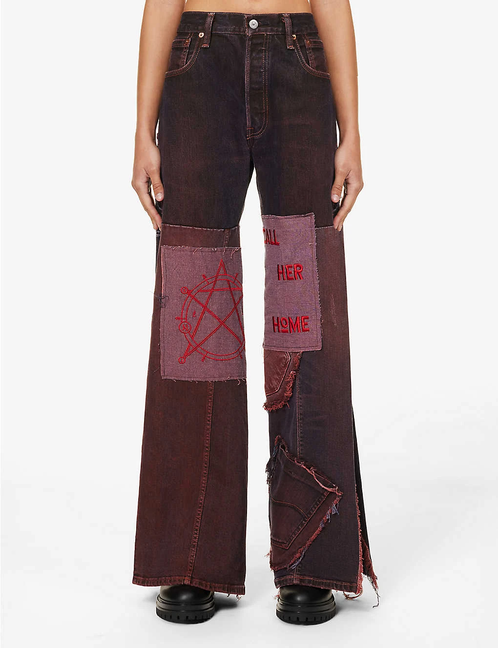 Charli Cohen X Diablo IV Brand-embroidered High-rise Regular-fit Upcycled Jeans 3 Charli Cohen X Diablo IV Brand-embroidered High-rise Regular-fit Upcycled Jeans - Image 3