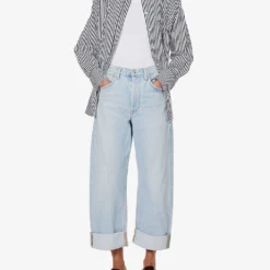 CITIZENS OF HUMANITY Ayla Folded-hem Mid-rise Organic-cotton Jeans -Outlet Pique Style Store R04192286 FRESHWATER ALT01