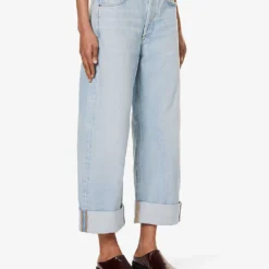 CITIZENS OF HUMANITY Ayla Folded-hem Mid-rise Organic-cotton Jeans -Outlet Pique Style Store R04192286 FRESHWATER ALT02