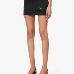 Prada Zipped-pouch Re-Nylon Mini Skirt -Outlet Pique Style Store R04192398 NERO ALT02