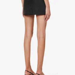 Prada Zipped-pouch Re-Nylon Mini Skirt -Outlet Pique Style Store R04192398 NERO ALT03