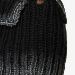 MISBHV Gradient-pattern Cable-knitted Wool-blend Mini Skirt -Outlet Pique Style Store R04192563 BLACK ALT04