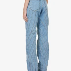 Mugler Straight-leg Mid-rise Stretch-denim Jeans -Outlet Pique Style Store R04192660 LIGHTBLUE ALT03