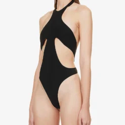 Mugler Halterneck Cut-out Swimsuit -Outlet Pique Style Store R04192675 BLACK ALT02