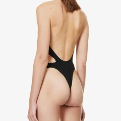 Mugler Halterneck Cut-out Swimsuit -Outlet Pique Style Store R04192675 BLACK ALT03