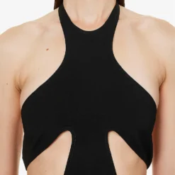 Mugler Halterneck Cut-out Swimsuit -Outlet Pique Style Store R04192675 BLACK ALT05