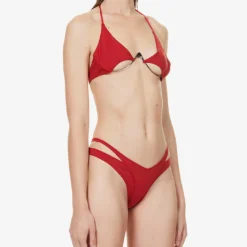 Mugler Halter-neck Cut-out Bikini -Outlet Pique Style Store R04192676 DARKRED ALT02