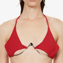 Mugler Halter-neck Cut-out Bikini -Outlet Pique Style Store R04192676 DARKRED ALT04