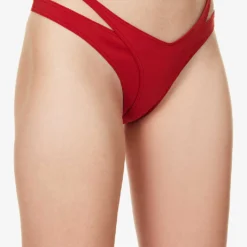Mugler Layered Mid-rise Bikini Bottoms 7 Mugler Layered Mid-rise Bikini Bottoms -Outlet Pique Style Store R04192677 DARKRED ALT02